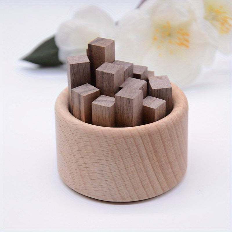Walnut Pile Essential Oil Diffuser - Living Room, Study, Office Stick Set - No Fire, No Battery\u002FElectricity, Cylinder Home Decoration Tabletop Ornament - Slow Release Aroma, 1 Se