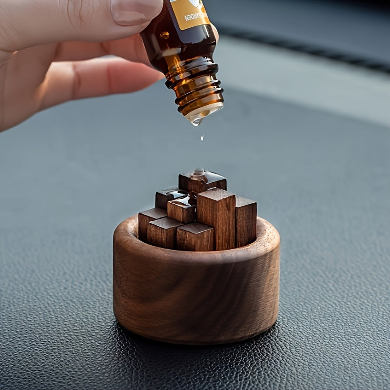 Walnut Pile Essential Oil Diffuser - Living Room, Study, Office Stick Set - No Fire, No Battery\u002FElectricity, Cylinder Home Decoration Tabletop Ornament - Slow Release Aroma, 1 Se