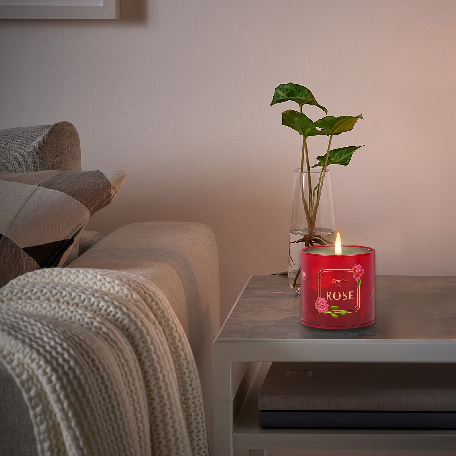 30oz Scented Candle Set for Women - Rose, Sandalwood, Cinnamon, Apple & Lavender Fragrances in Metal Jar - Perfect Christmas, Valentine's Day & Birthday Gift Seasonal Holiday Decorations for Halloween