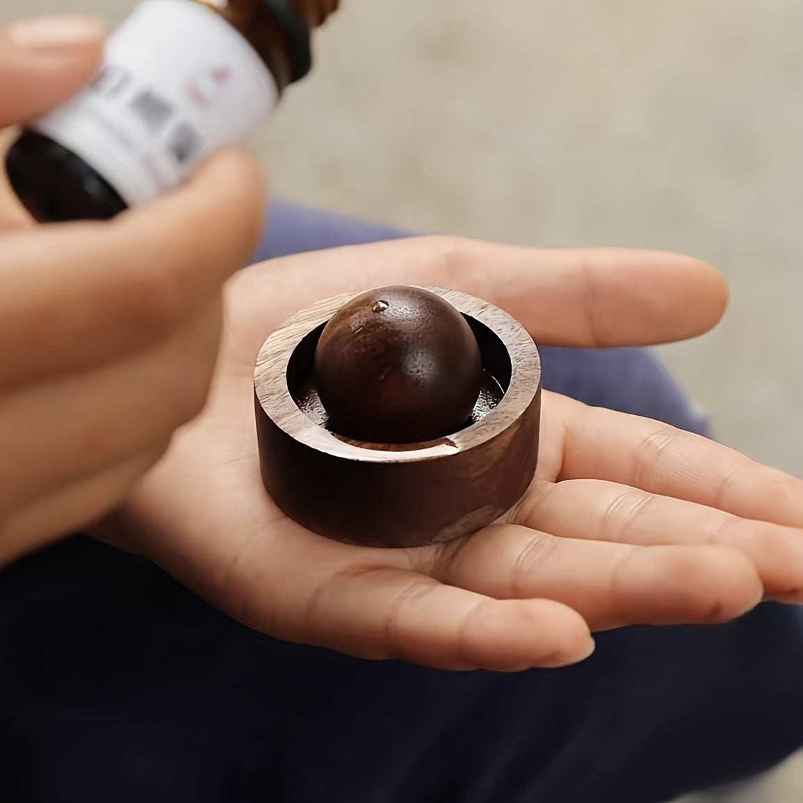 1\u002F2set Black Walnut, Beech Star Essential Oil Diffuser - Natural Wood Set for Home, Desk and Car Decorations