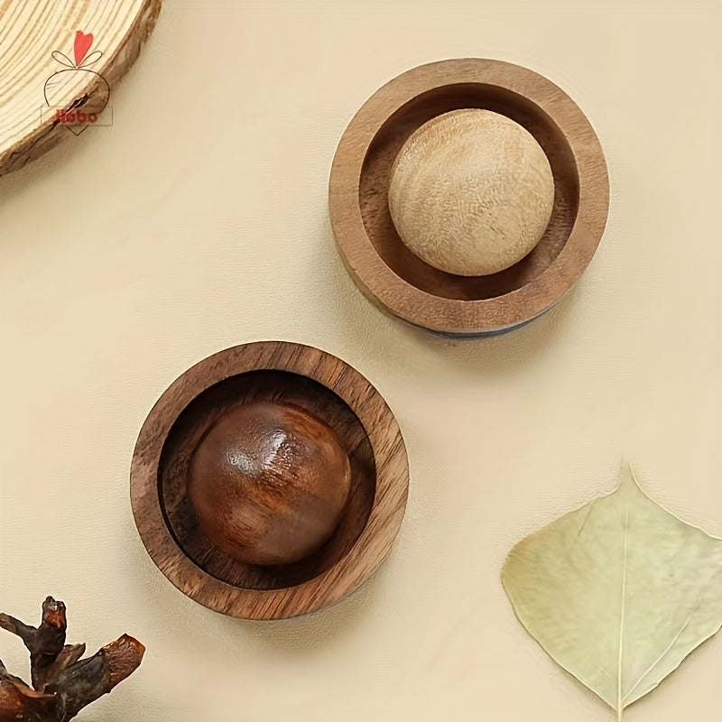 1\u002F2set Black Walnut, Beech Star Essential Oil Diffuser - Natural Wood Set for Home, Desk and Car Decorations