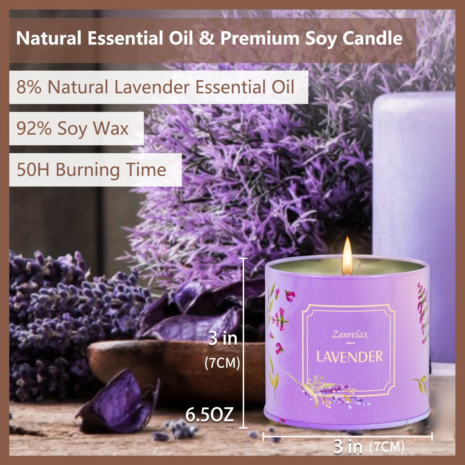 30oz Scented Candle Set for Women - Rose, Sandalwood, Cinnamon, Apple & Lavender Fragrances in Metal Jar - Perfect Christmas, Valentine's Day & Birthday Gift Seasonal Holiday Decorations for Halloween