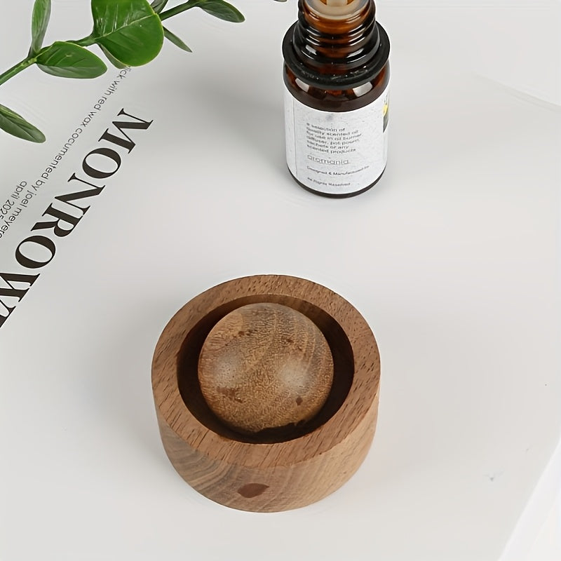 1\u002F2set Black Walnut, Beech Star Essential Oil Diffuser - Natural Wood Set for Home, Desk and Car Decorations