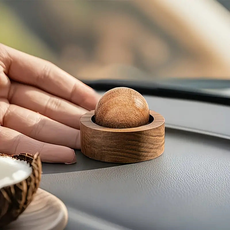2 (1set) Natural Wooden Spherical Diffusers Slowly Release Lasting Aroma, Suitable for Homes, Cars, Bathrooms, Offices, Decorative Wooden Spherical Diffusers with Natural Wood Grain, Health Enthusiasts, No Batteries Required, Diffusers,