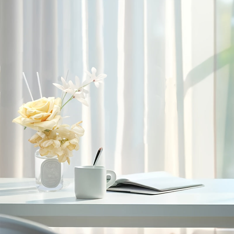 Rattan Diffuser Set, Flower Rattan Diffuser Sandalwood Rose 4.2 Oz With Stick Diffuser, Home Essential Oil For Bathroom Shelf Decor, Living Room, Great Room (Lychee Orange Blossom)